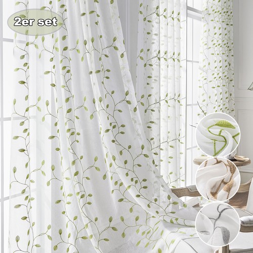 2er transparent gardinen - transparent,